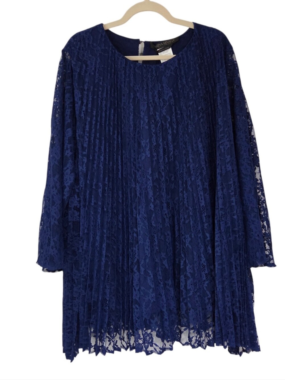 MARINA RINALDI  BACIATO Blue Lace Pleated Blouse PLUS size 24W (33)